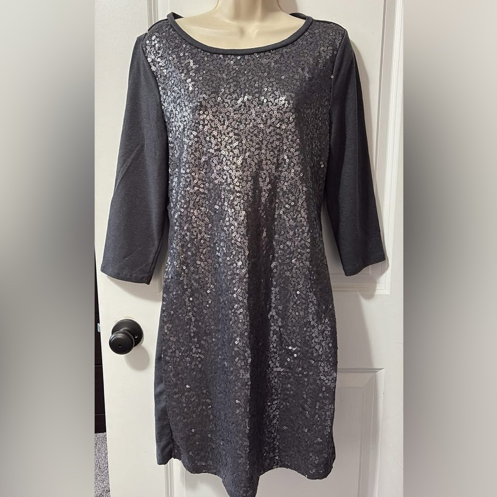 Old Navy Grey Sequin front dress